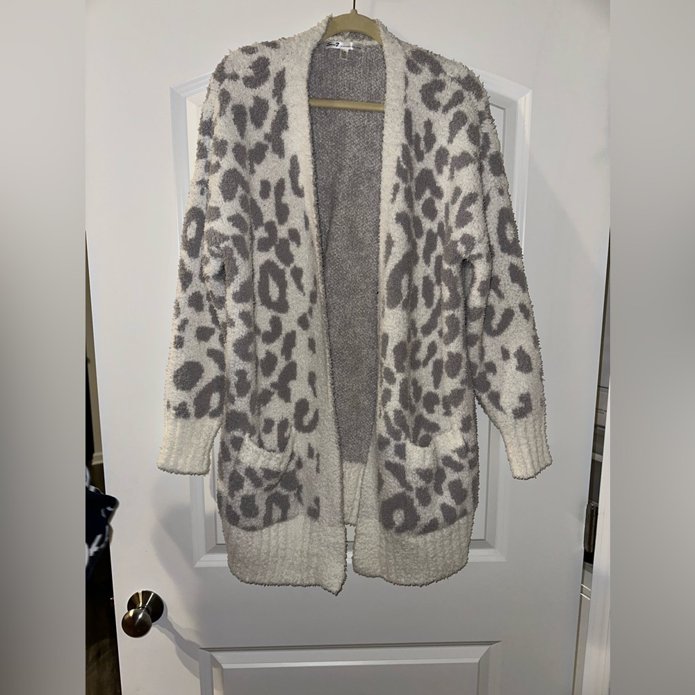 Oversized cheetah print cardigan! Size large!